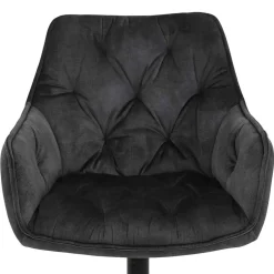 Wohnen Velours Armlehnenstuhl in Grau - drehbar - Empria (2er Set)