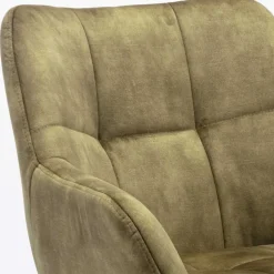 Wohnen Velours Armlehnenstuhl in Oliv Grün - Sagavi (2er Set)