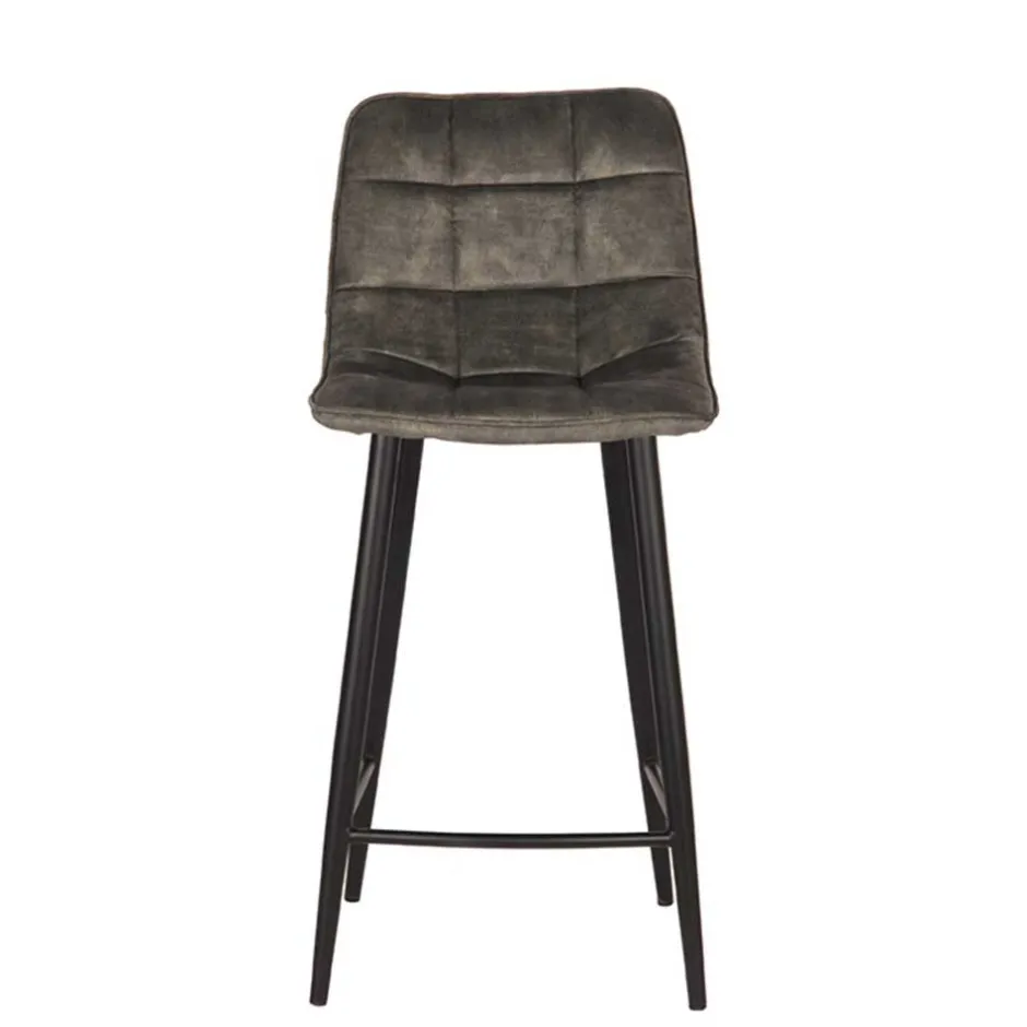 Velours Barstühle in Dunkelgrün - Cremo (2er Set)^Wohnen Clearance