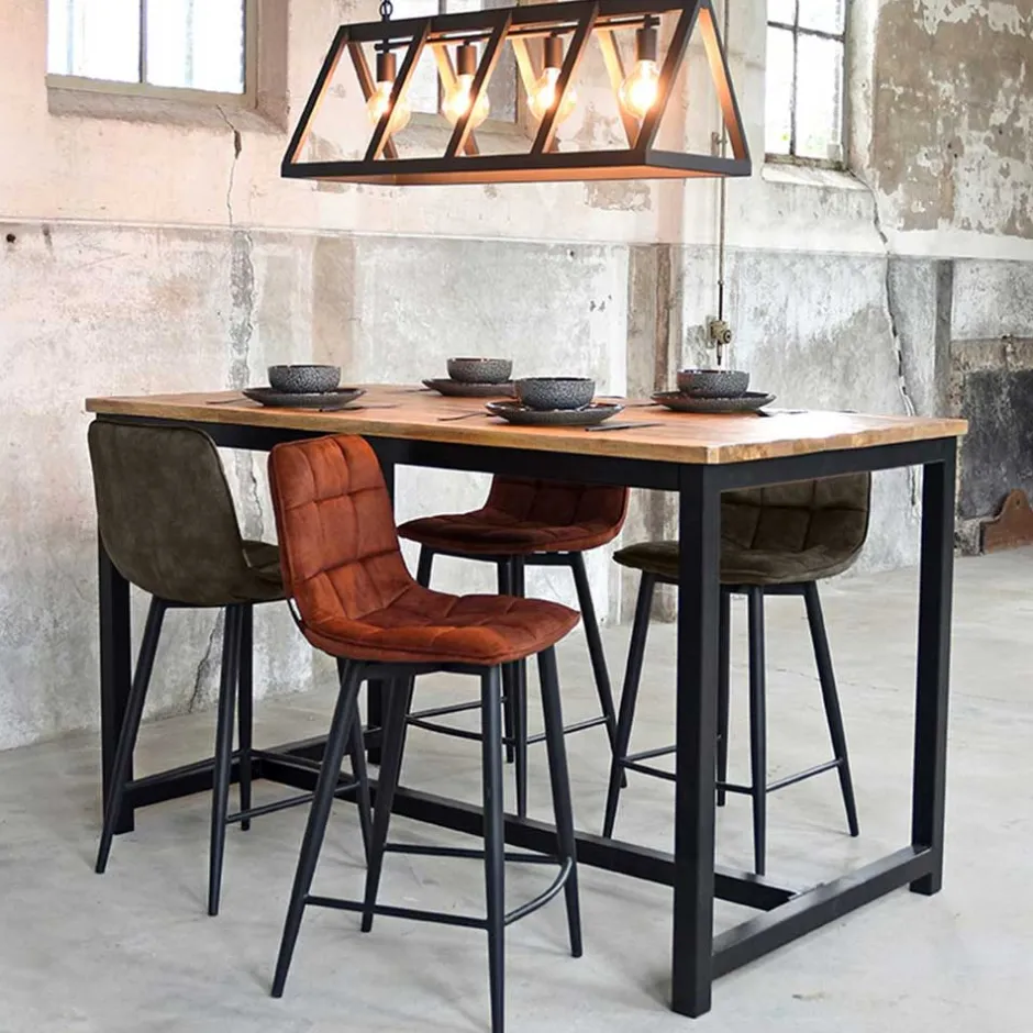 Velours Barstühle in Dunkelgrün - Cremo (2er Set)^Wohnen Clearance