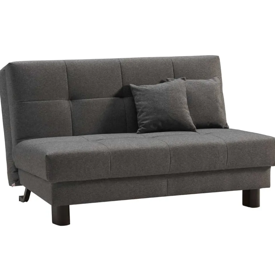Wohnen Velours Bettcouch in Grau - Daylight