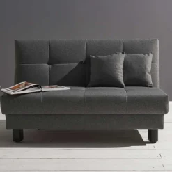 Wohnen Velours Bettcouch in Grau - Daylight