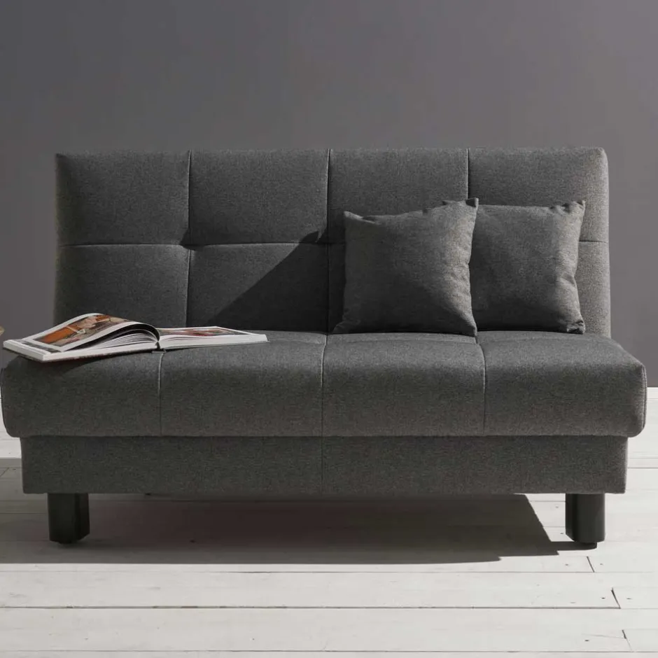 Wohnen Velours Bettcouch in Grau - Daylight