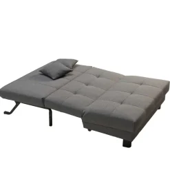 Wohnen Velours Bettcouch in Grau - Daylight