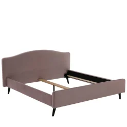 Wohnen Velours Bettgestell in Altrosa - Unegra