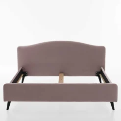 Wohnen Velours Bettgestell in Altrosa - Unegra