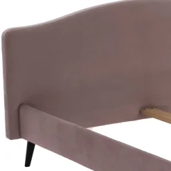 Wohnen Velours Bettgestell in Altrosa - Unegra