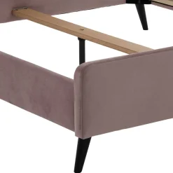 Wohnen Velours Bettgestell in Altrosa - Unegra