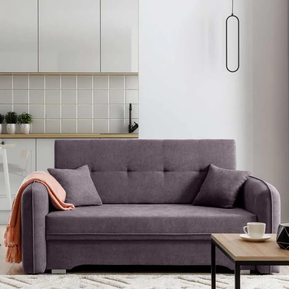 Velours Couch in Mauve mit Federkern - Speccia^Wohnen Best