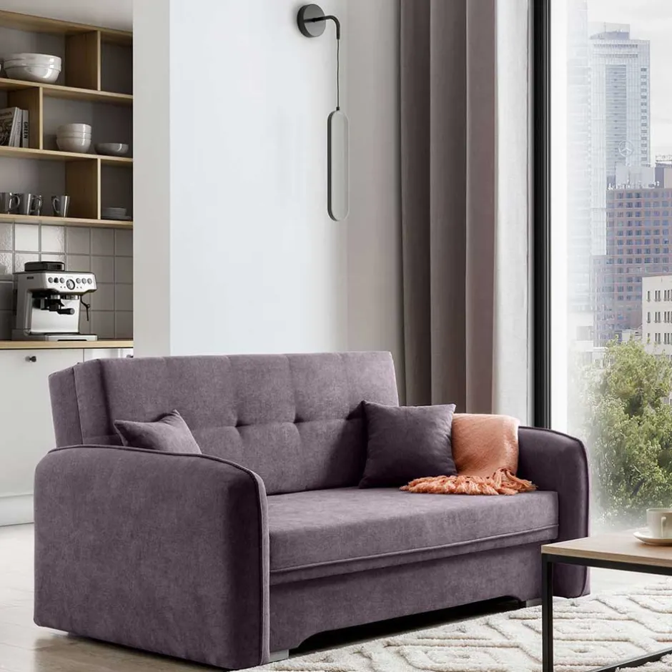 Velours Couch in Mauve mit Federkern - Speccia^Wohnen Best