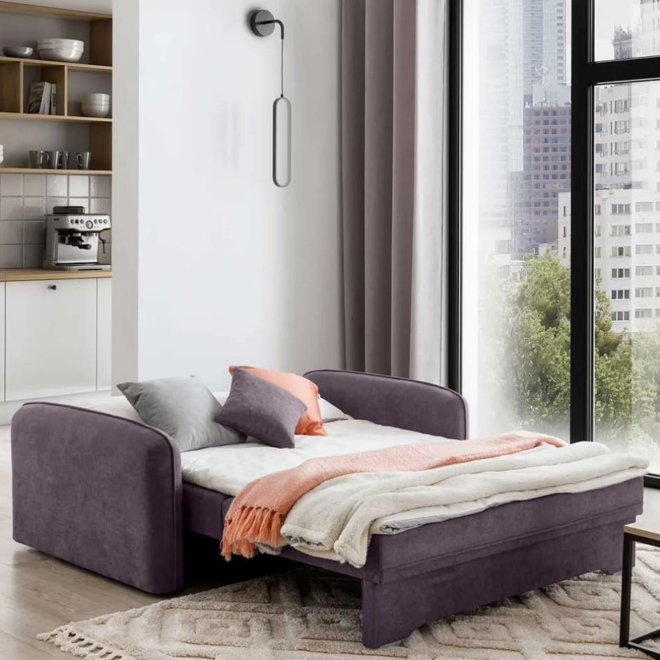 Velours Couch in Mauve mit Federkern - Speccia^Wohnen Best