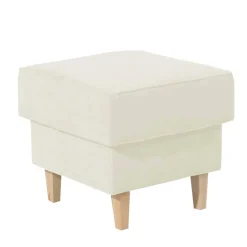 Velours Couchhocker in Cremefarben - Kanmura^Wohnen New