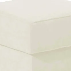 Velours Couchhocker in Cremefarben - Kanmura^Wohnen New