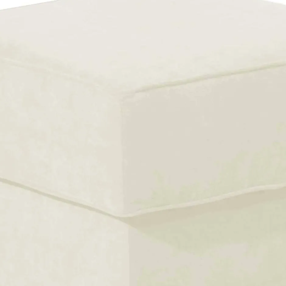 Velours Couchhocker in Cremefarben - Kanmura^Wohnen New