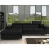 Velours Ecksofa in Schwarz - Milwaukee^Wohnen Outlet