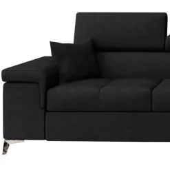Velours Ecksofa in Schwarz - Milwaukee^Wohnen Outlet
