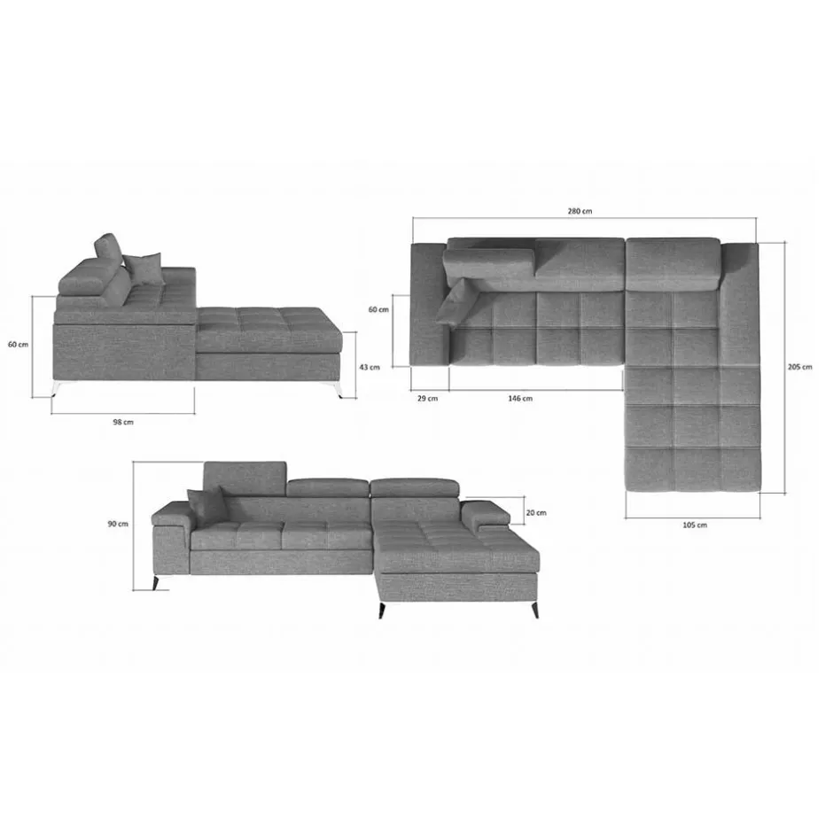 Velours Ecksofa in Schwarz - Milwaukee^Wohnen Outlet