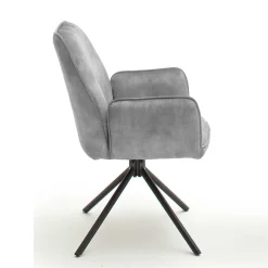 Velours Küchenstuhl mit Armlehnen - Jeremy (2er Set)^Wohnen Clearance