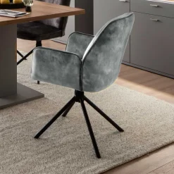 Velours Küchenstuhl mit Armlehnen - Jeremy (2er Set)^Wohnen Clearance