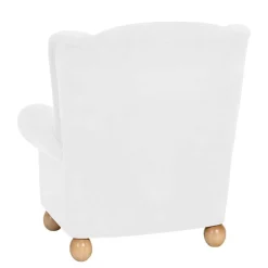 Velours Ohrensessel in Cremeweiß - Clamps^Wohnen New