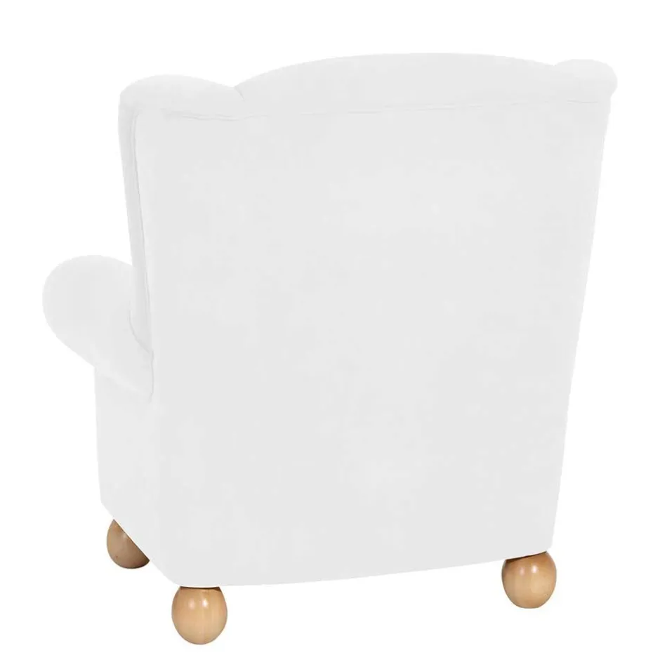 Velours Ohrensessel in Cremeweiß - Clamps^Wohnen New