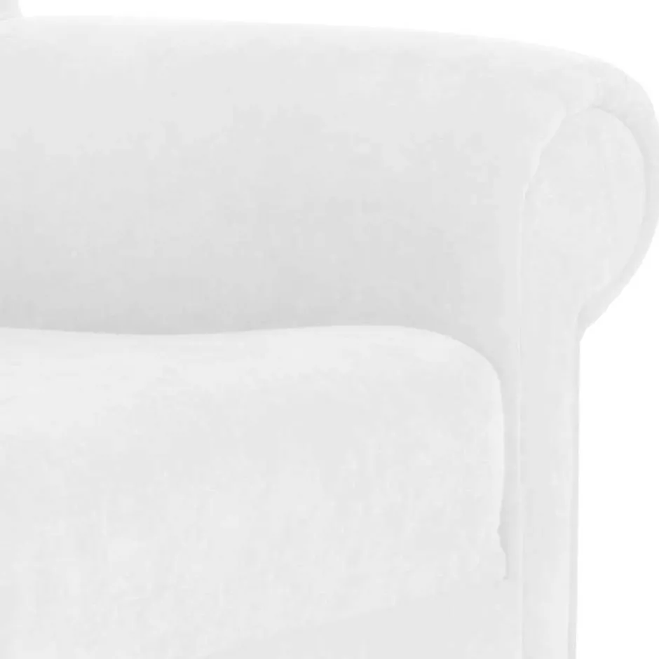 Velours Ohrensessel in Cremeweiß - Clamps^Wohnen New