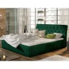 Wohnen Velours Polsterbett in Dunkelgrün - Tendence