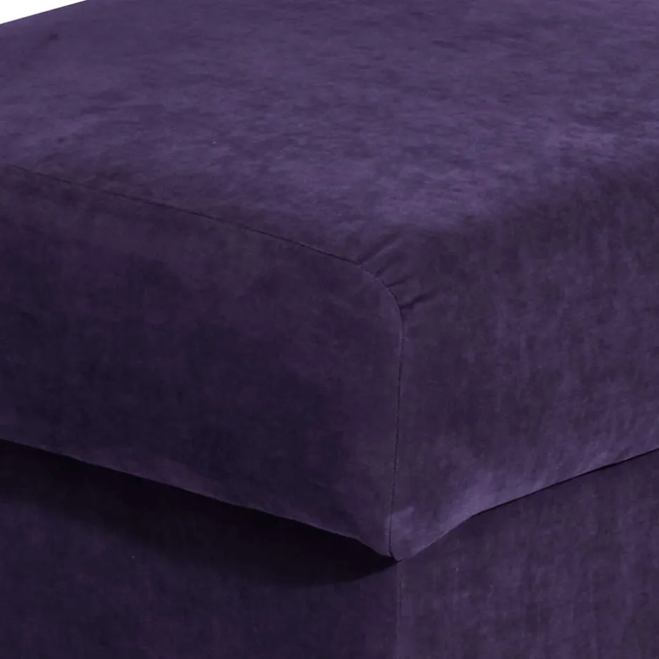 Wohnen Velours Polsterhocker in Violett - Sotonio