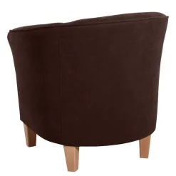 Velours Polstersessel halbrund in Braun - Cazar^Wohnen Hot