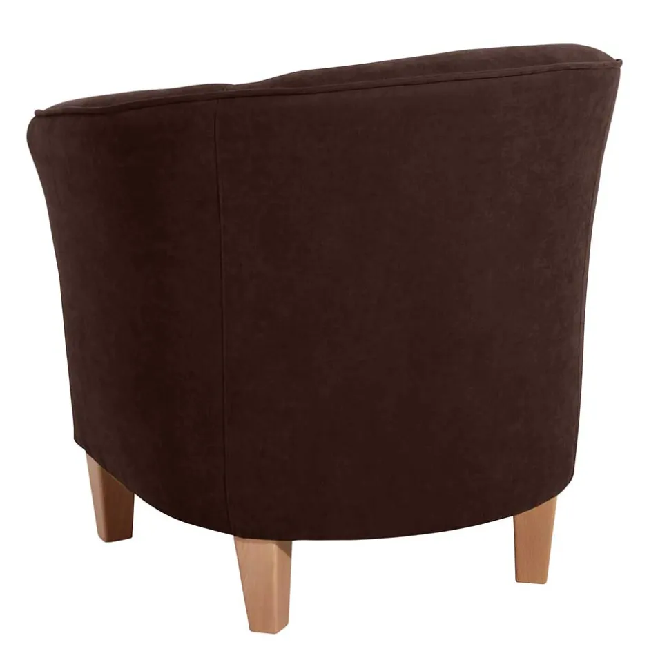 Velours Polstersessel halbrund in Braun - Cazar^Wohnen Hot