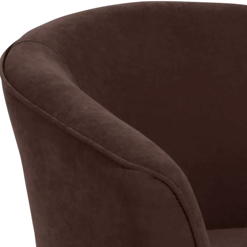 Velours Polstersessel halbrund in Braun - Cazar^Wohnen Hot