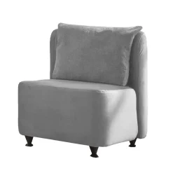 Velours Polstersessel in Silber Grau - Kolage^Wohnen New