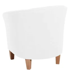 Wohnen Velours Polsterssel in Creme und Buche - Potova