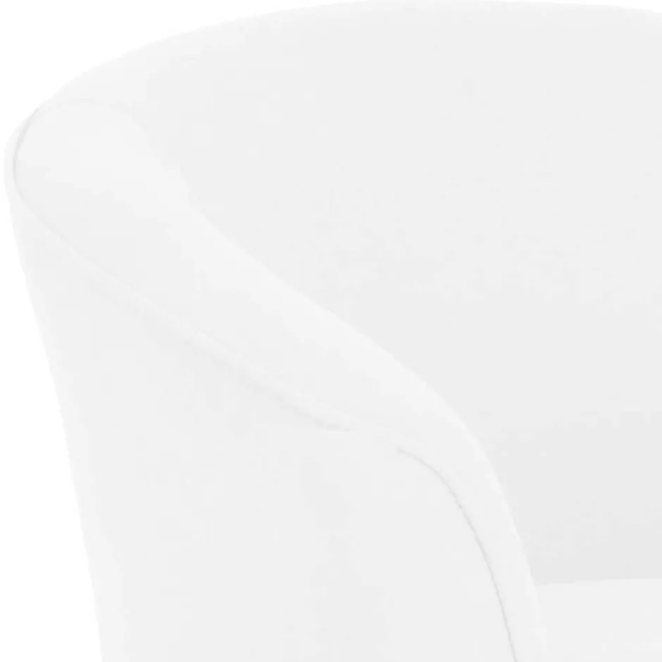 Wohnen Velours Polsterssel in Creme und Buche - Potova