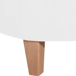 Wohnen Velours Polsterssel in Creme und Buche - Potova