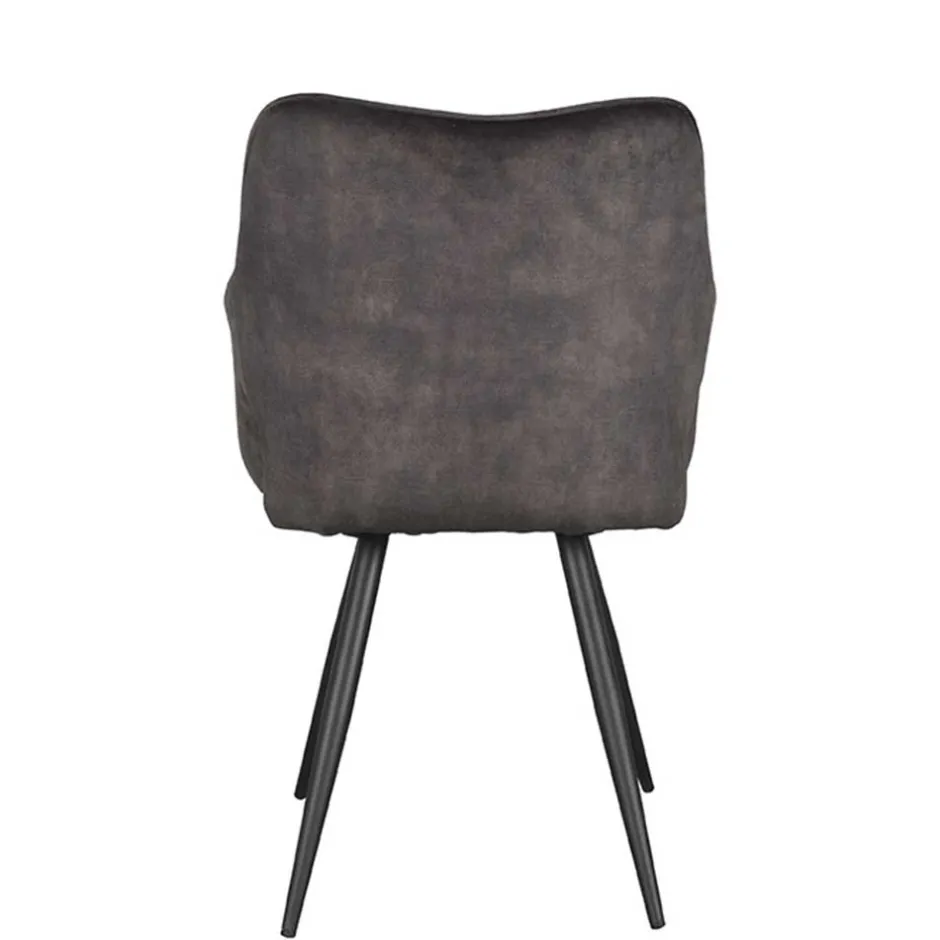 Velours Polsterstuhl in Anthrazit - Peross^Wohnen Outlet