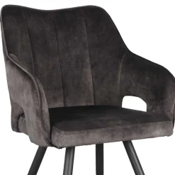 Velours Polsterstuhl in Anthrazit - Peross^Wohnen Outlet