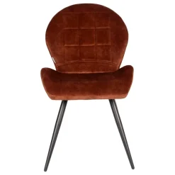 Velours Polsterstuhl in Rostfarben Braun - Hangar (2er Set)^Wohnen Discount