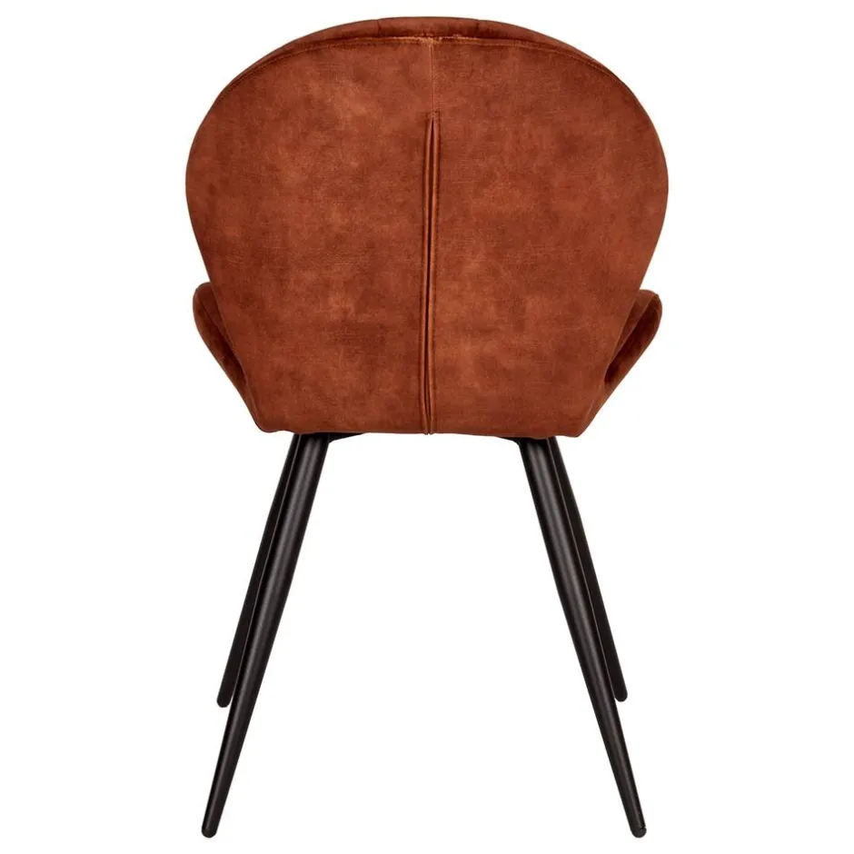 Velours Polsterstuhl in Rostfarben Braun - Hangar (2er Set)^Wohnen Discount