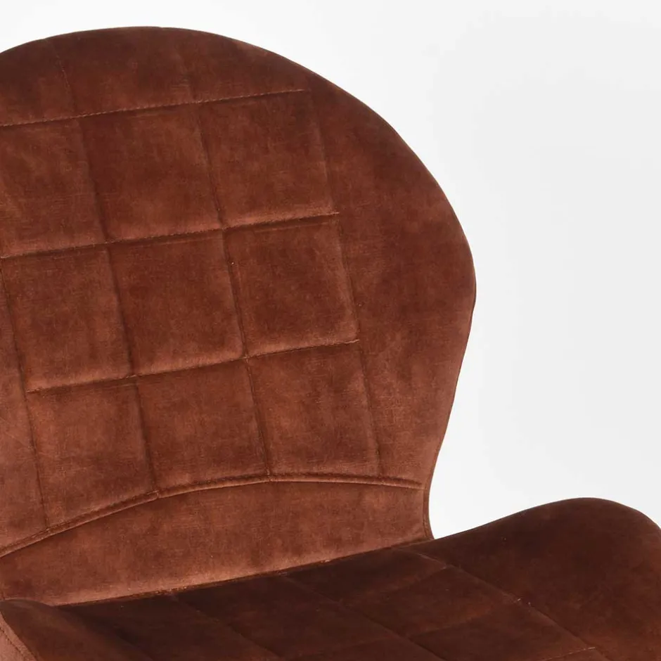 Velours Polsterstuhl in Rostfarben Braun - Hangar (2er Set)^Wohnen Discount