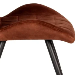 Velours Polsterstuhl in Rostfarben Braun - Hangar (2er Set)^Wohnen Discount