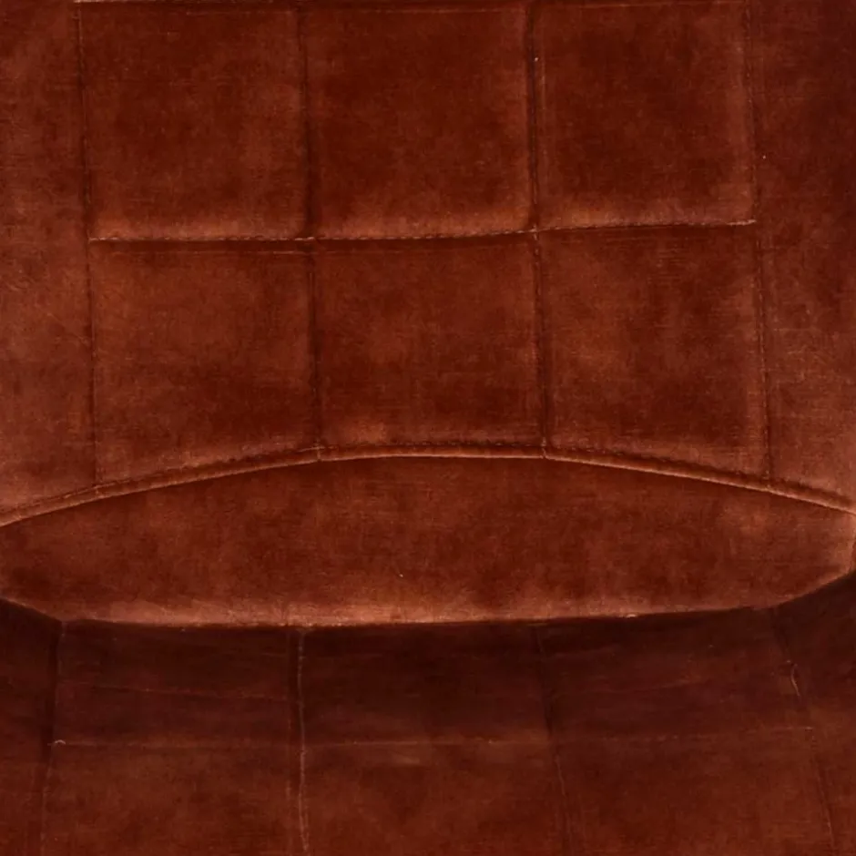 Velours Polsterstuhl in Rostfarben Braun - Hangar (2er Set)^Wohnen Discount