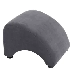 Velours Sessel in Anthrazit und Nussbaum - Izmael^Wohnen Discount