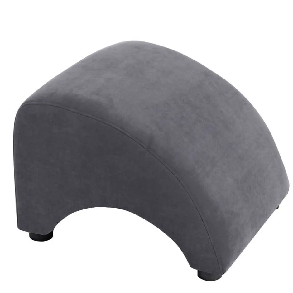 Velours Sessel in Anthrazit und Nussbaum - Izmael^Wohnen Discount