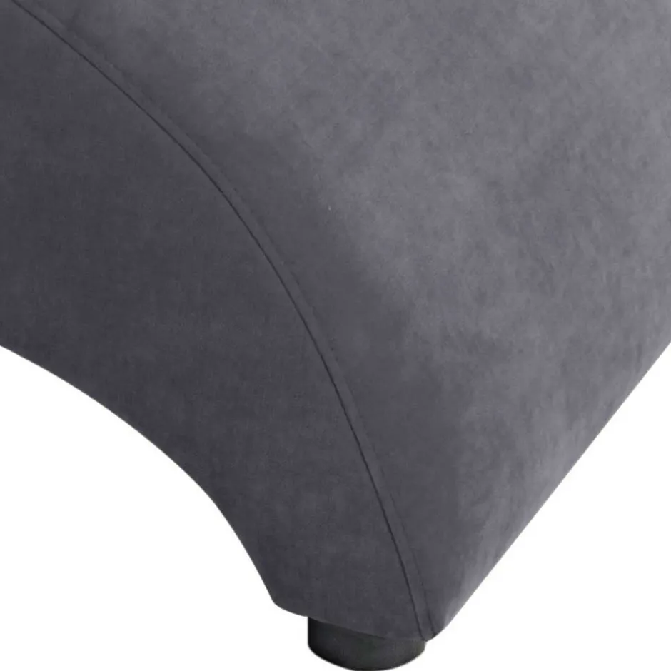 Velours Sessel in Anthrazit und Nussbaum - Izmael^Wohnen Discount