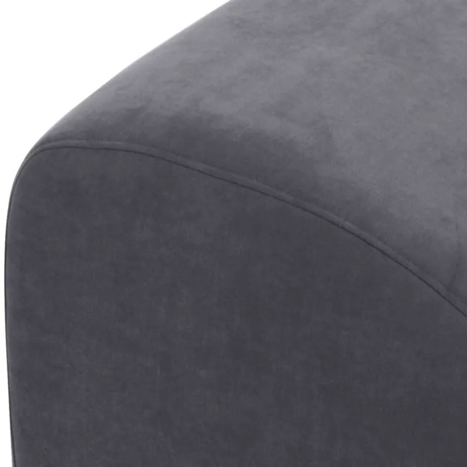 Velours Sessel in Anthrazit und Nussbaum - Izmael^Wohnen Discount