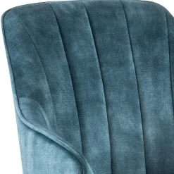 Wohnen Velours Tischsessel in Blau Petrol - Vitalrov (2er Set)