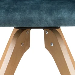 Wohnen Velours Tischsessel in Blau Petrol - Vitalrov (2er Set)