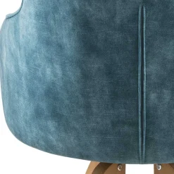 Wohnen Velours Tischsessel in Blau Petrol - Vitalrov (2er Set)