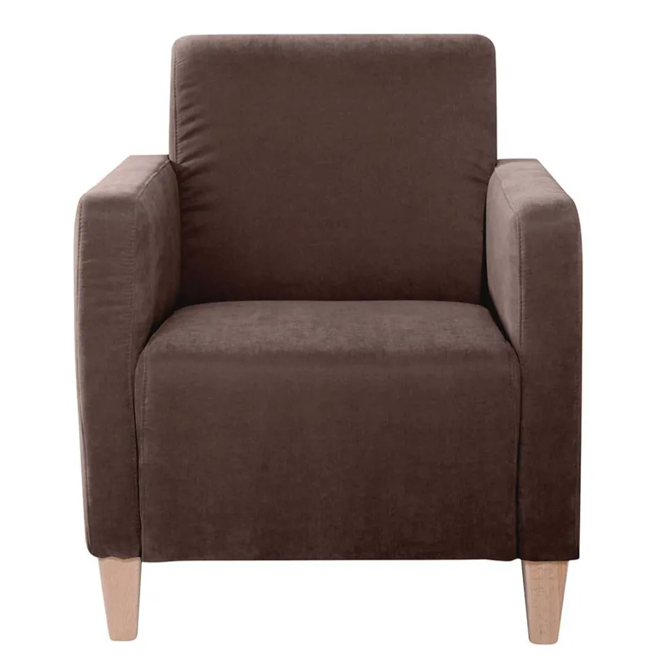 Wohnen Velours Wohnzimmersessel in Braun - Dario
